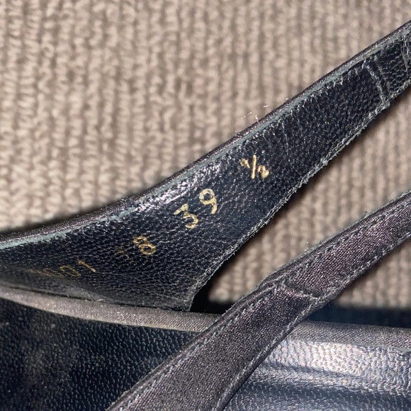 LK Bennett Elegant Black and Burgundy Satin Bow Slingback Heels sz 38.5 - Picture 9 of 15